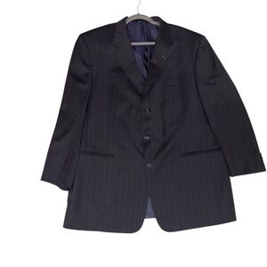 Jos. A. Bank Dark Blue Pinstripe Suit Blazer Signature Collection 100% Wool 46R